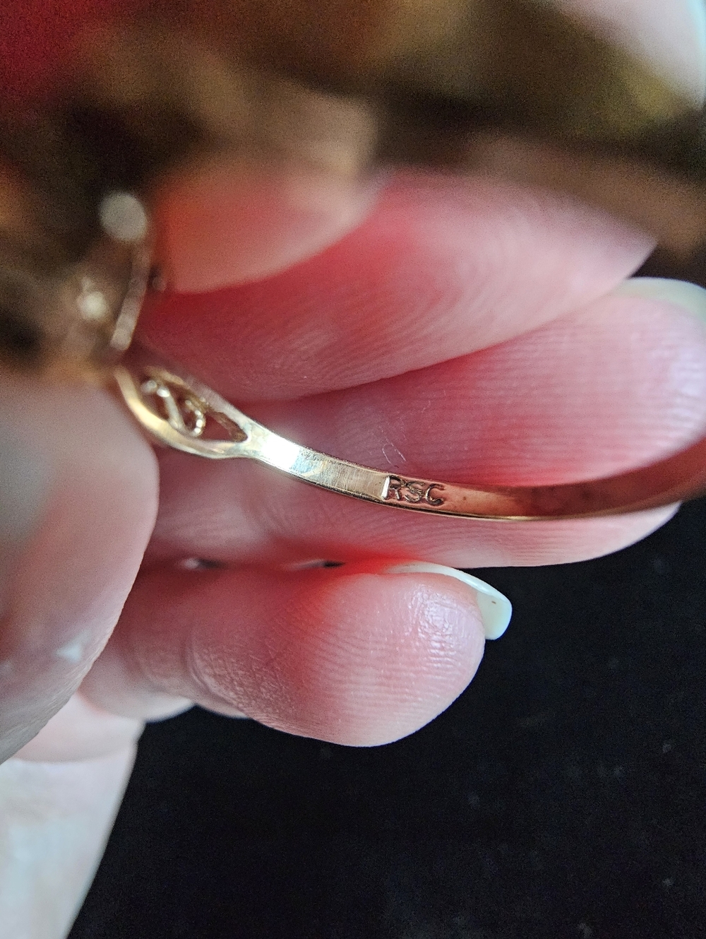 Vintage Gold Plated Rsc Ring Size 5 - Picture 7 of 7